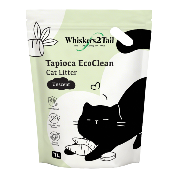 Whiskers2Tail Tapioca EcoClean Cat Litter 5kg/7L Unscented (4 packs)